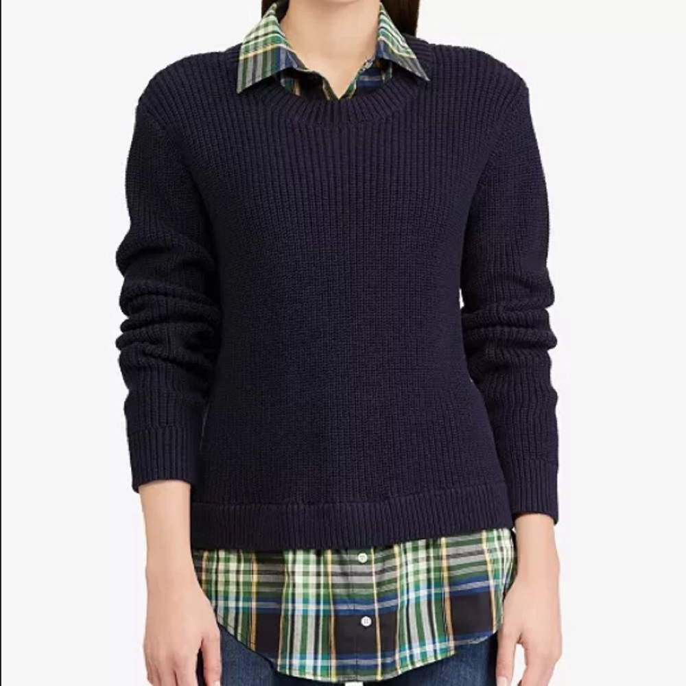 Ralph Lauren collared cotton sweater. New with tags.